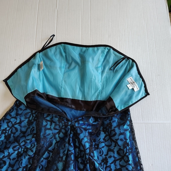 Jessica McClintock Gunne Sax Lace Corset Taffeta Chiffone Dress Size S Tag Sz 5 - Picture 15 of 16